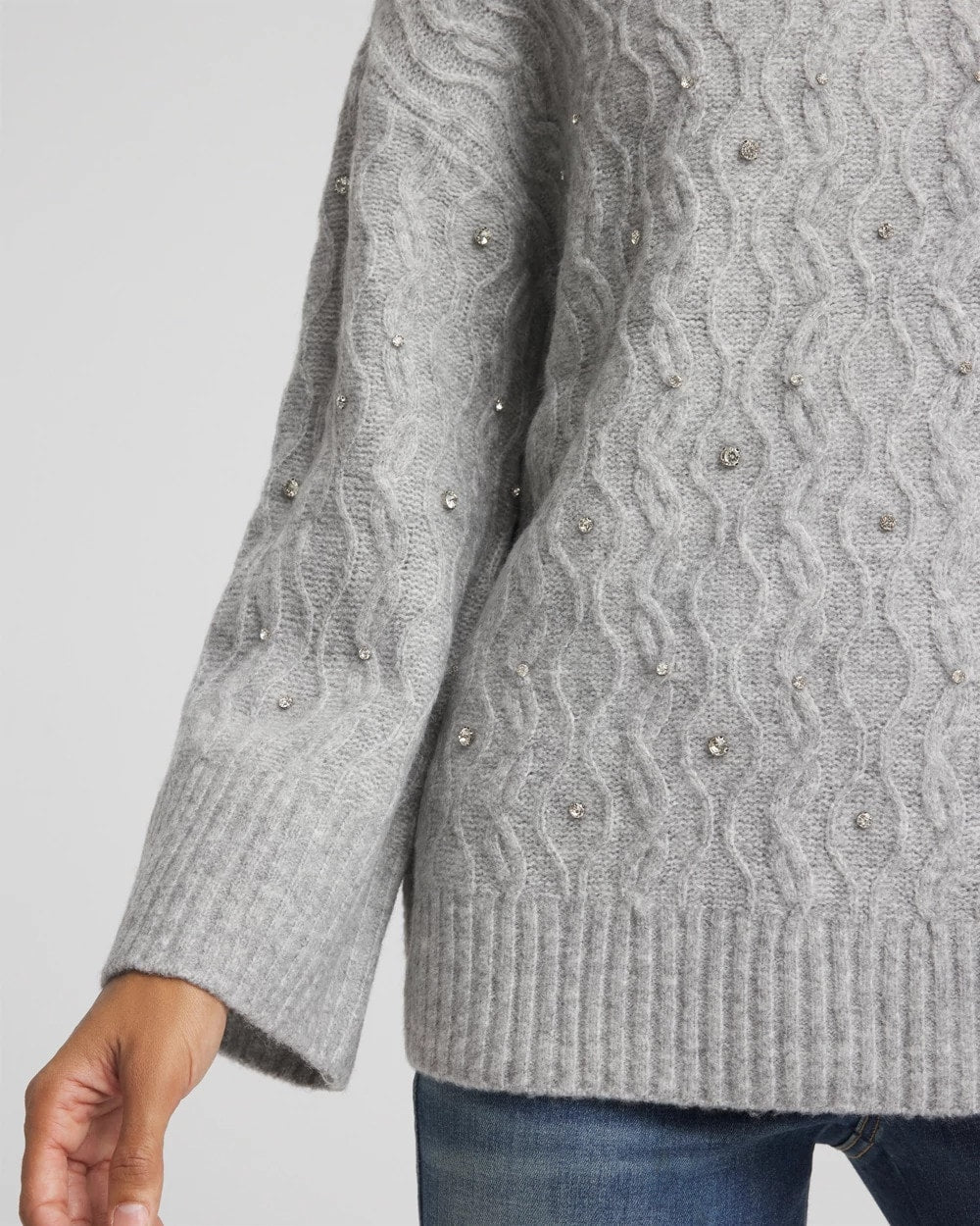 Chico's Smart Buy | Sequined Cable Knit Sweater