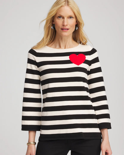Chico's Value | Striped V-Day Pullover