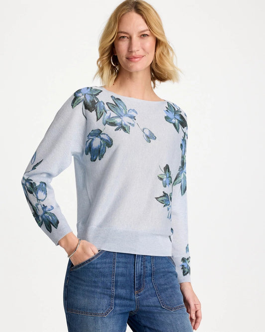 Chico's Premium | Floral Print Pullover Sweater