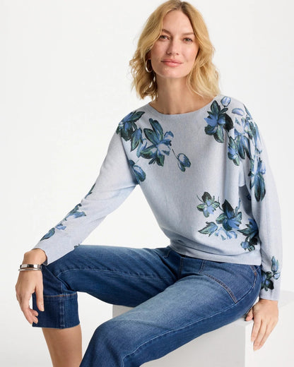 Chico's Premium | Floral Print Pullover Sweater