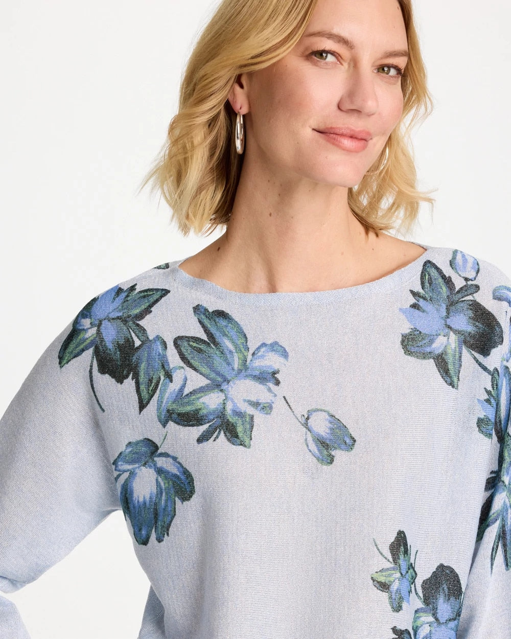 Chico's Premium | Floral Print Pullover Sweater