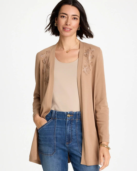 Chico's Signature | Floral Embroidered Cardigan