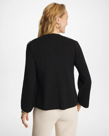 Chico's Classic | Embroidered Crewneck Cardigan Jacket