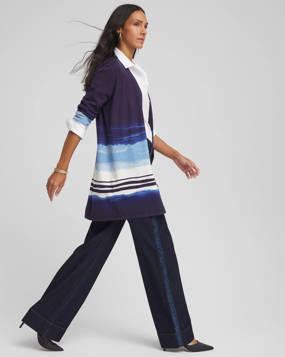 Chico's Great Value | Stripe Ombre Duster Cardigan