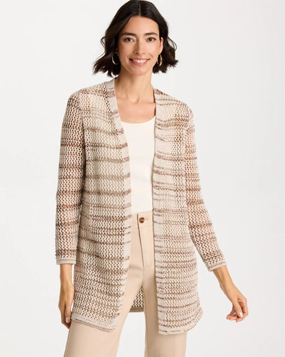 Chico's Popular | Pointelle Metallic Cardigan