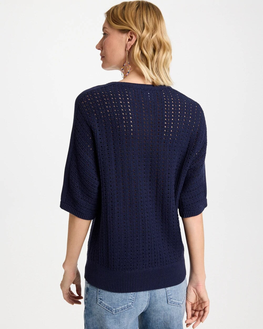 Chico's Signature | Pointelle Crewneck Pullover Sweater