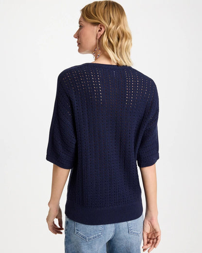 Chico's Signature | Pointelle Crewneck Pullover Sweater