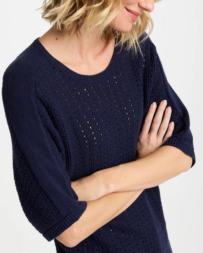 Chico's Signature | Pointelle Crewneck Pullover Sweater