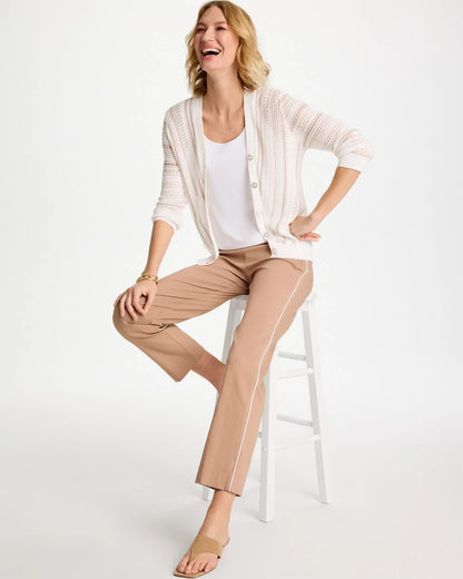 Chico's Signature | Striped Stitchy Cardigan