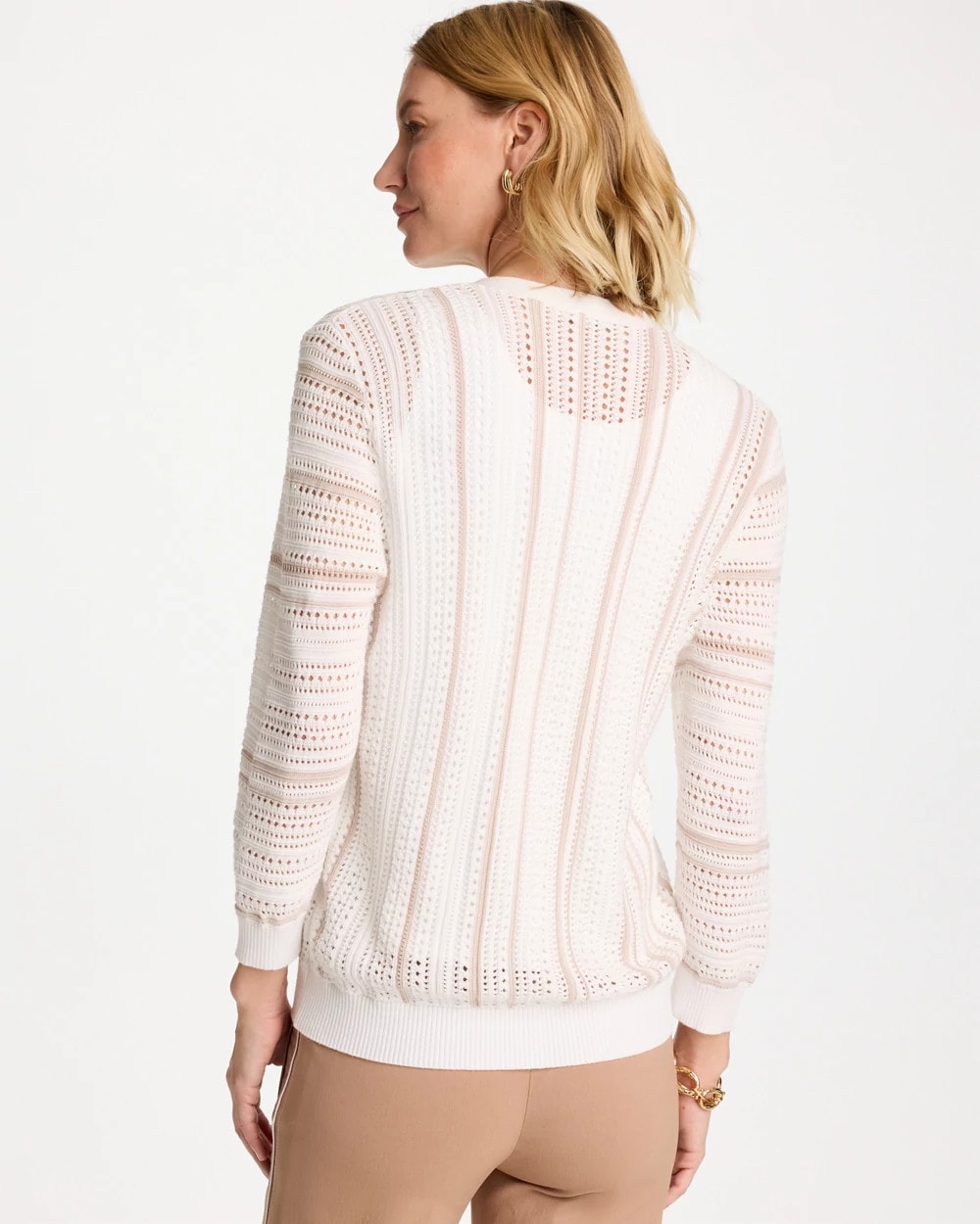 Chico's Signature | Striped Stitchy Cardigan