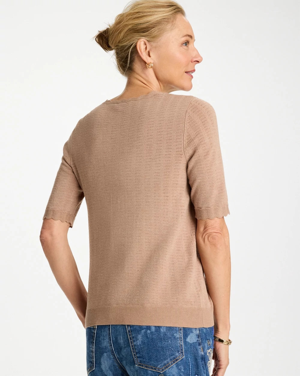 Chico's Top Pick | Ella Crewneck Pointelle Pullover Sweater