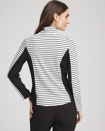 Chico's Quality | Zenergy® UPF Striped Block Half Zip
