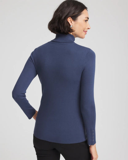 Chico's Recommended | Ella Button Cuff Turtleneck Sweater