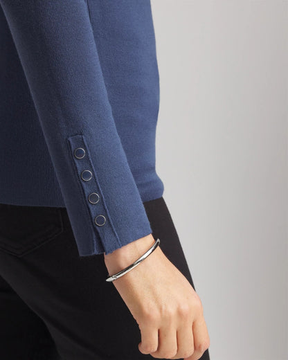 Chico's Recommended | Ella Button Cuff Turtleneck Sweater