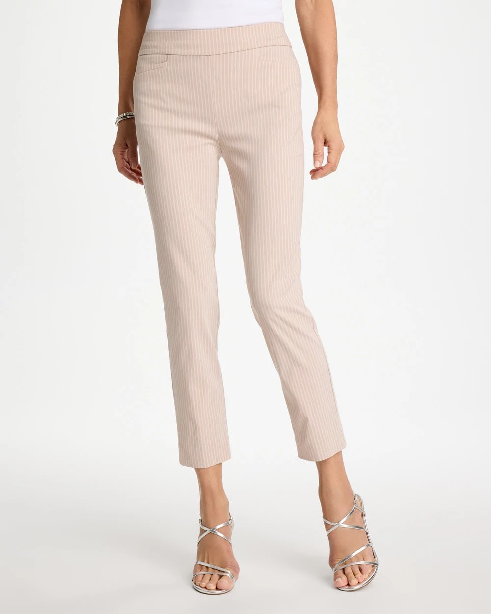 Chico's Best Price | Brigitte™ Slim Twill Stripe Neutral Crop