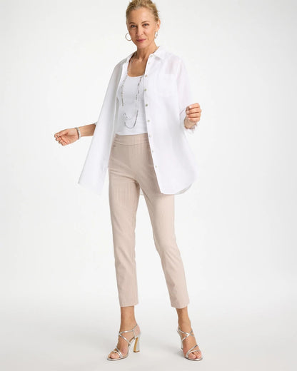 Chico's Best Price | Brigitte™ Slim Twill Stripe Neutral Crop