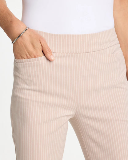 Chico's Best Price | Brigitte™ Slim Twill Stripe Neutral Crop