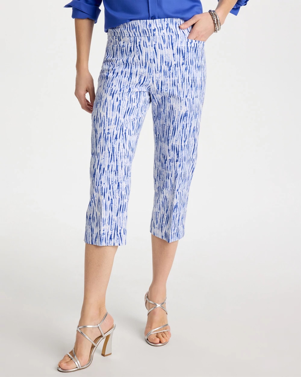 Chico's Discount | Brigitte™ Slim Infinite Lines Capri Pants