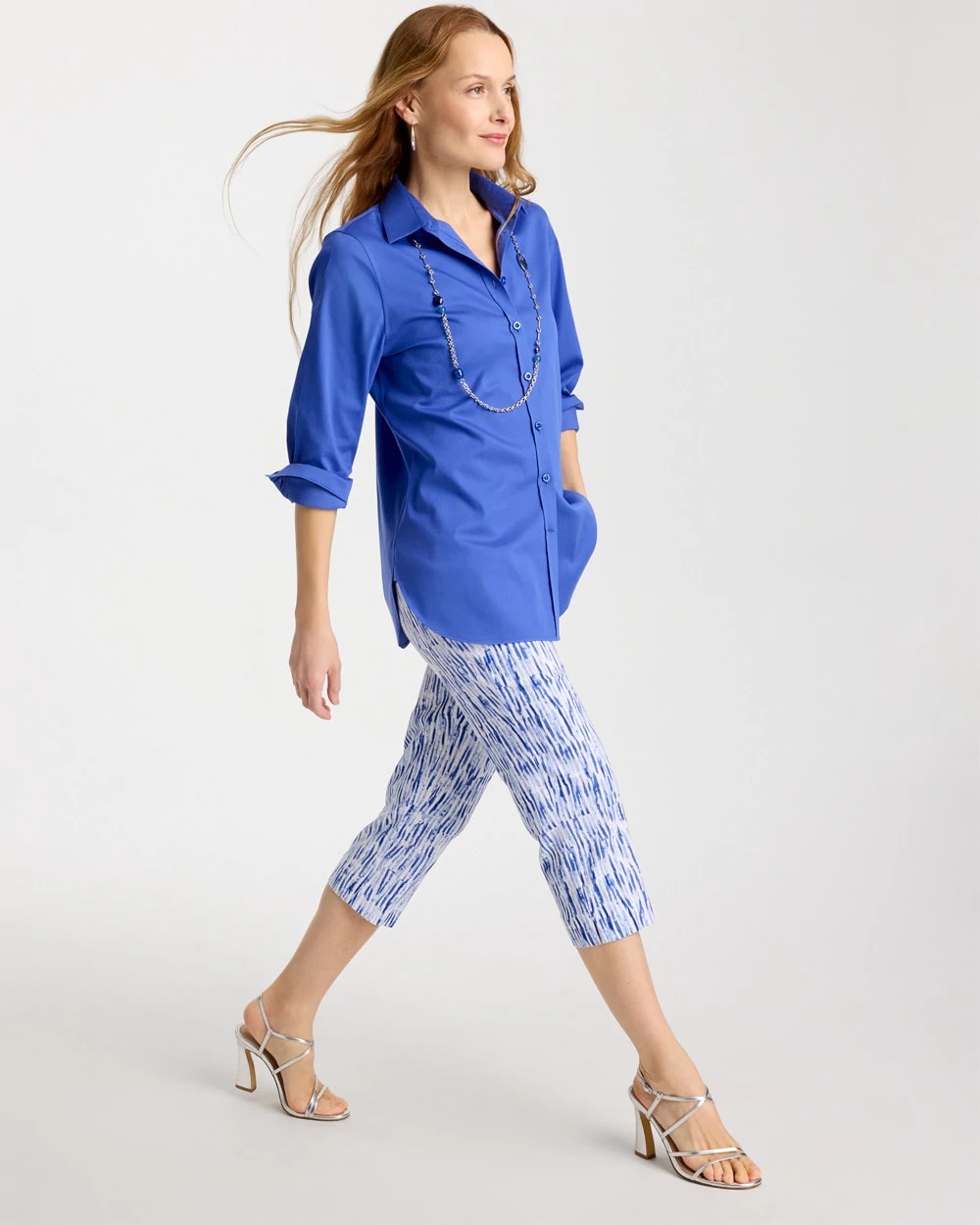 Chico's Discount | Brigitte™ Slim Infinite Lines Capri Pants