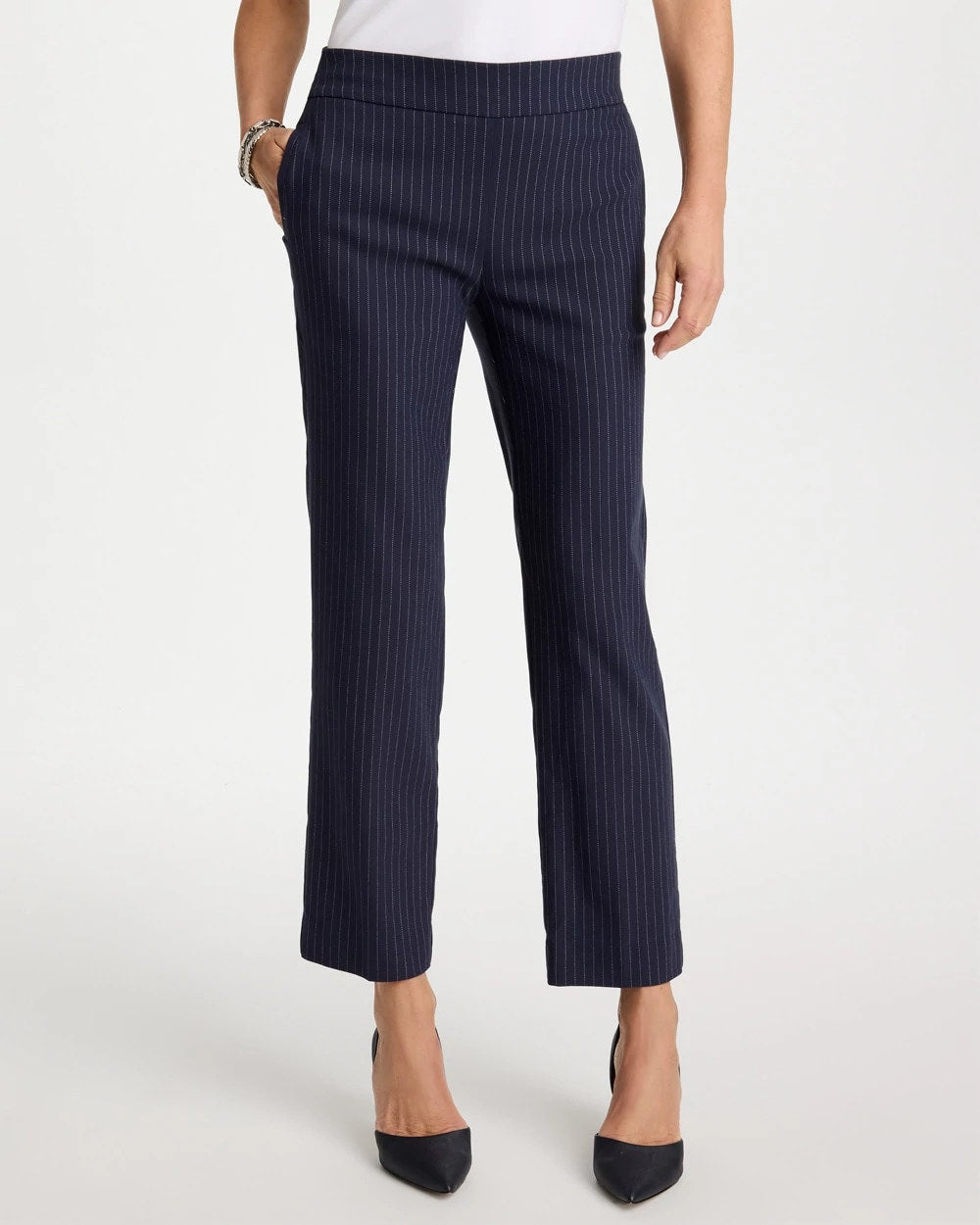 Chico's Trusted | Brigitte™ Straight Pinstripe Cropped Pants
