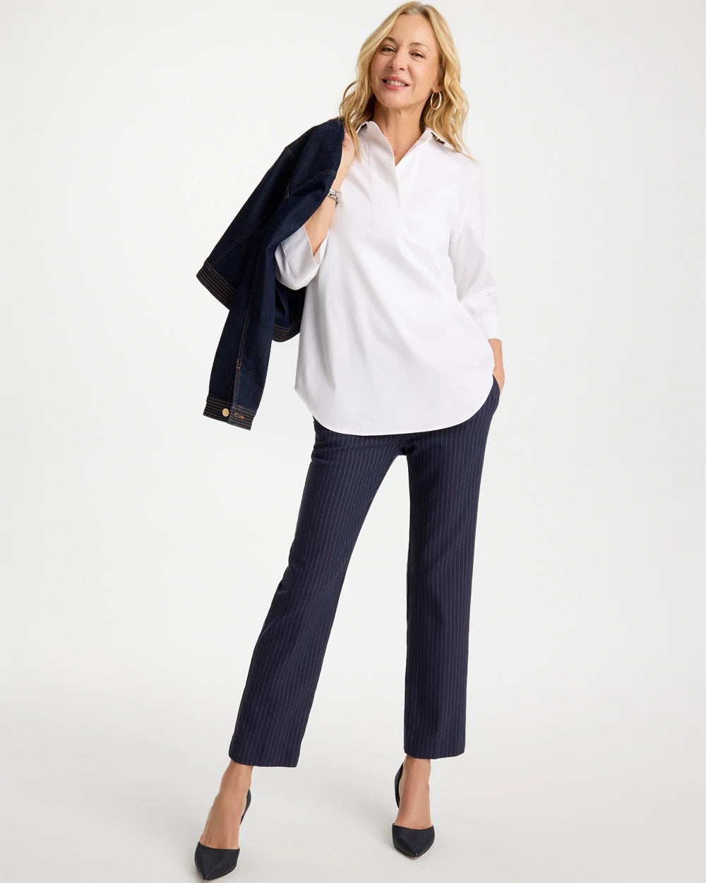 Chico's Trusted | Brigitte™ Straight Pinstripe Cropped Pants