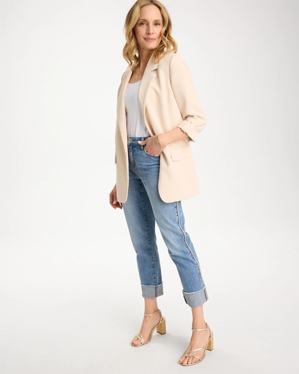 Chico's Everyday | Girlfriend Roll Cuff Crop Jeans