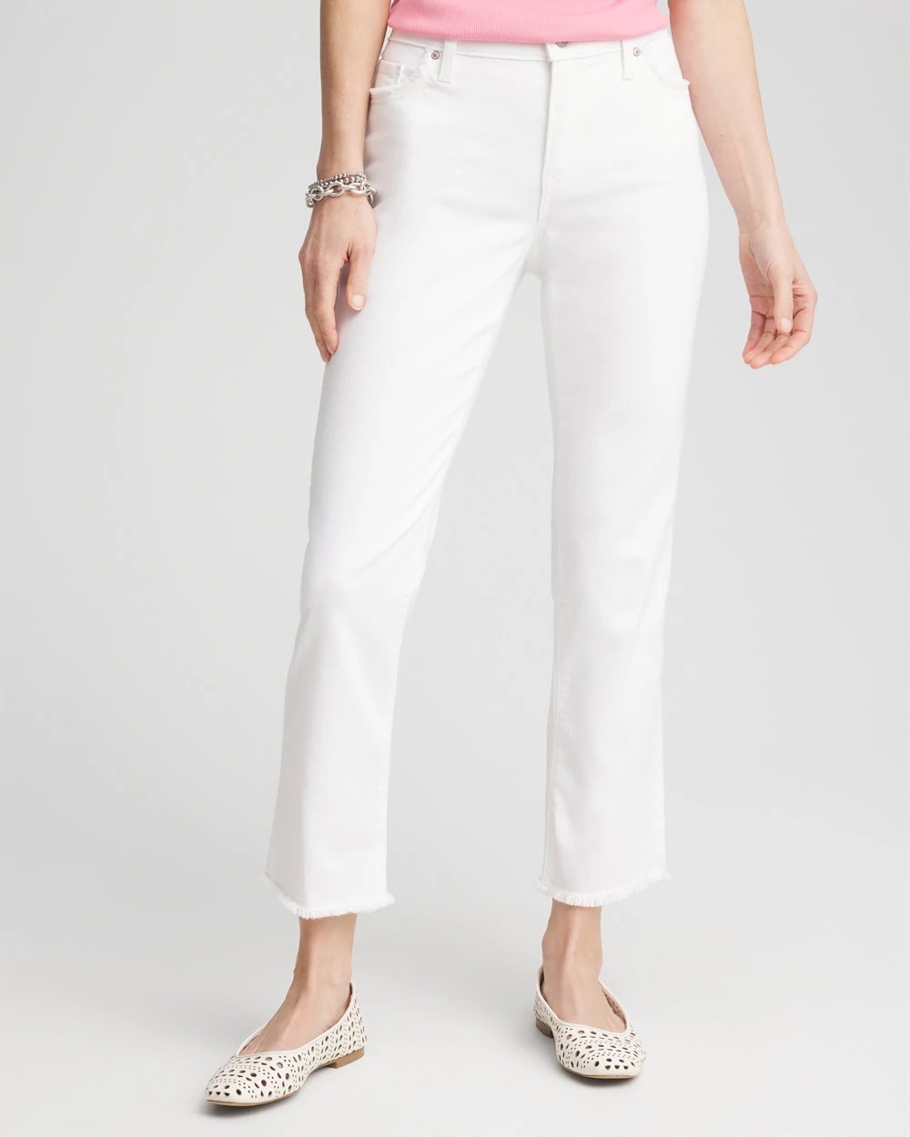 Chico's Premium | Girlfriend Frayed Cropped No Stain Jeans