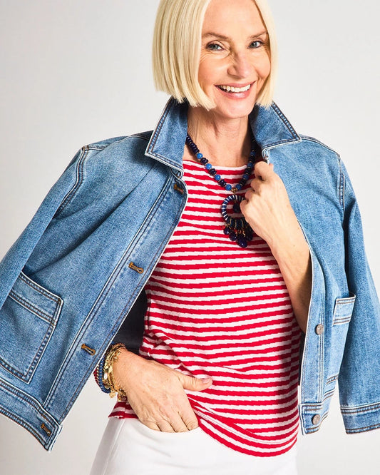 Chico's Exclusive | Denim Cropped Trucker Jacket