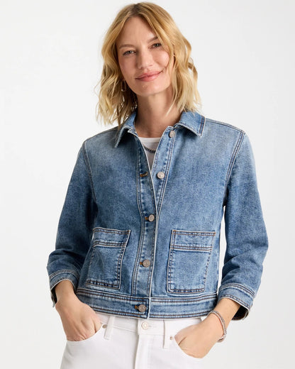 Chico's Exclusive | Denim Cropped Trucker Jacket