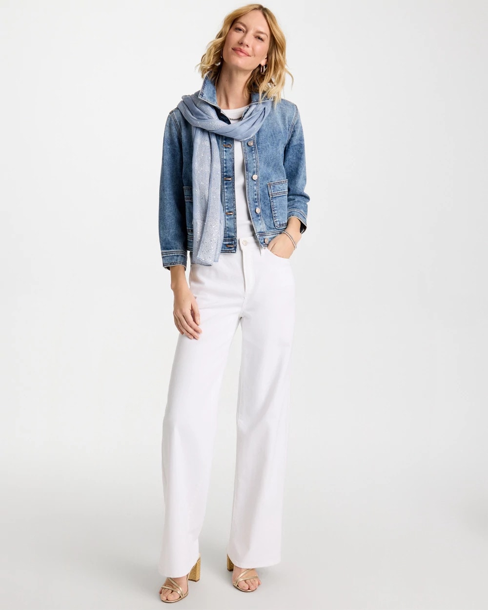 Chico's Exclusive | Denim Cropped Trucker Jacket