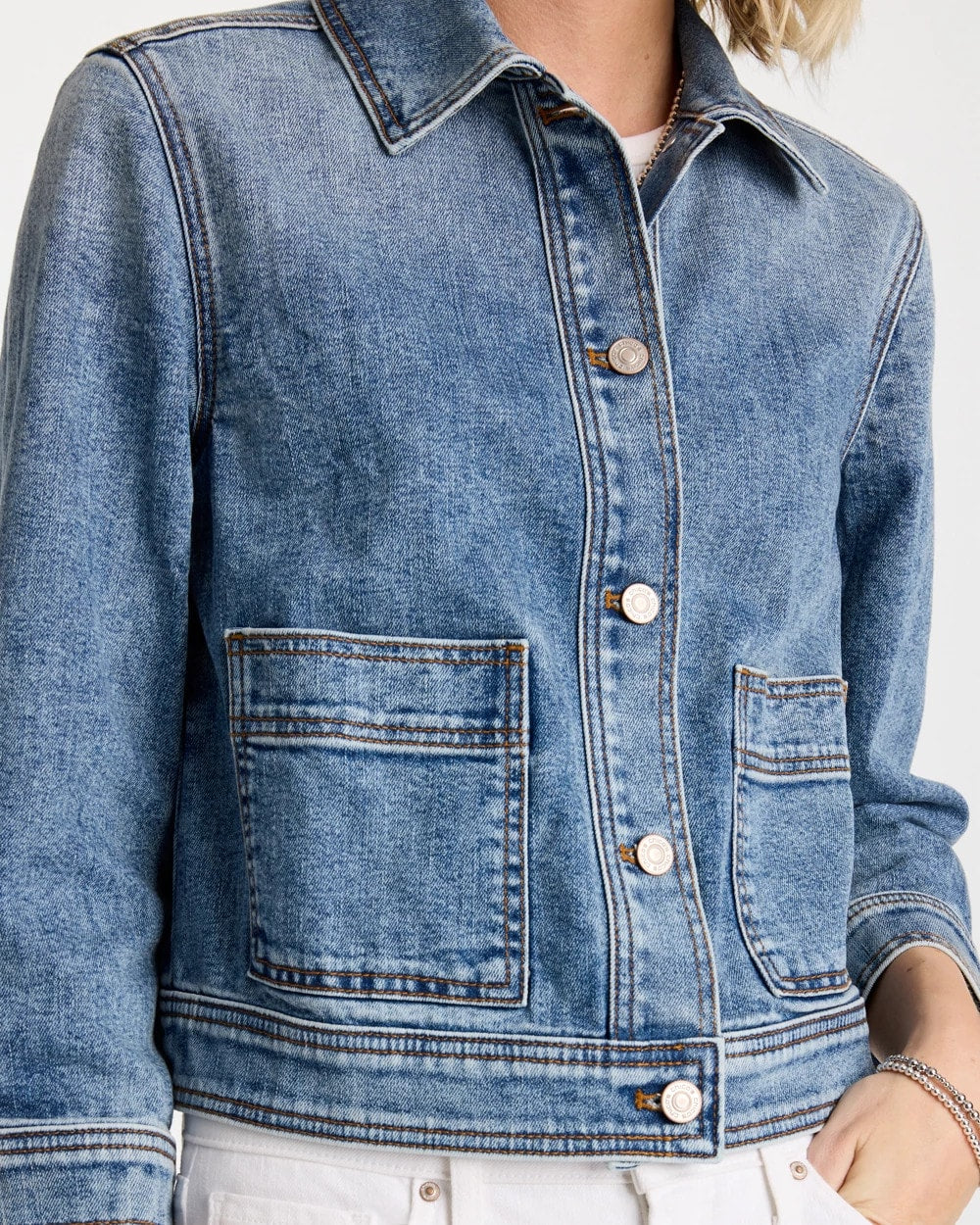 Chico's Exclusive | Denim Cropped Trucker Jacket