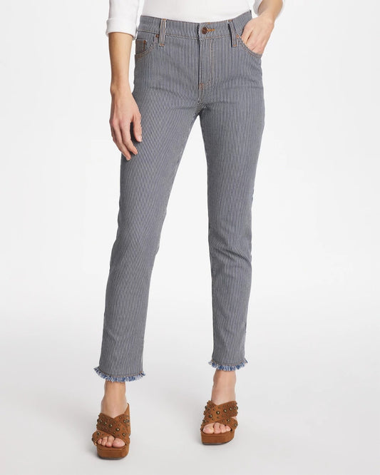 Chico's Signature | Pinnacle Stripe Girlfriend Ankle Jeans