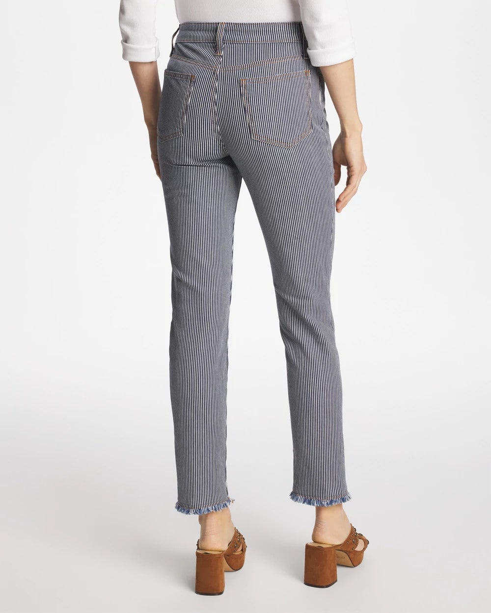 Chico's Signature | Pinnacle Stripe Girlfriend Ankle Jeans