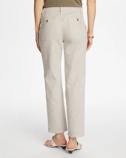 Chico's Great Value | Stripe Girlfriend Straight Ankle Jeans