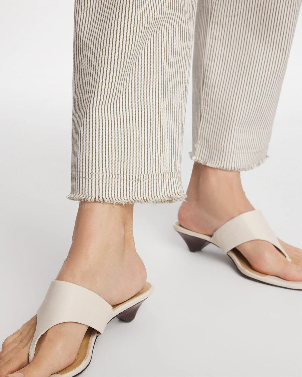 Chico's Great Value | Stripe Girlfriend Straight Ankle Jeans