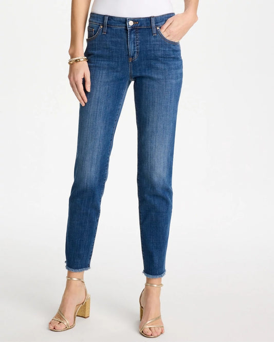 Chico's Best Price | Girlfriend Slim Frayed Ankle Jeans