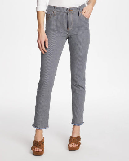 Chico's New | Pinnacle Stripe Girlfriend Ankle Jeans