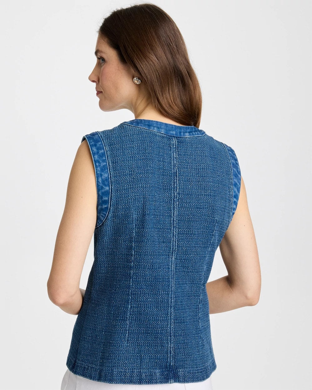 Chico's Best Price | Tweed Mixed Denim Vest