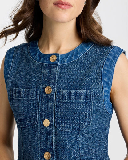 Chico's Best Price | Tweed Mixed Denim Vest