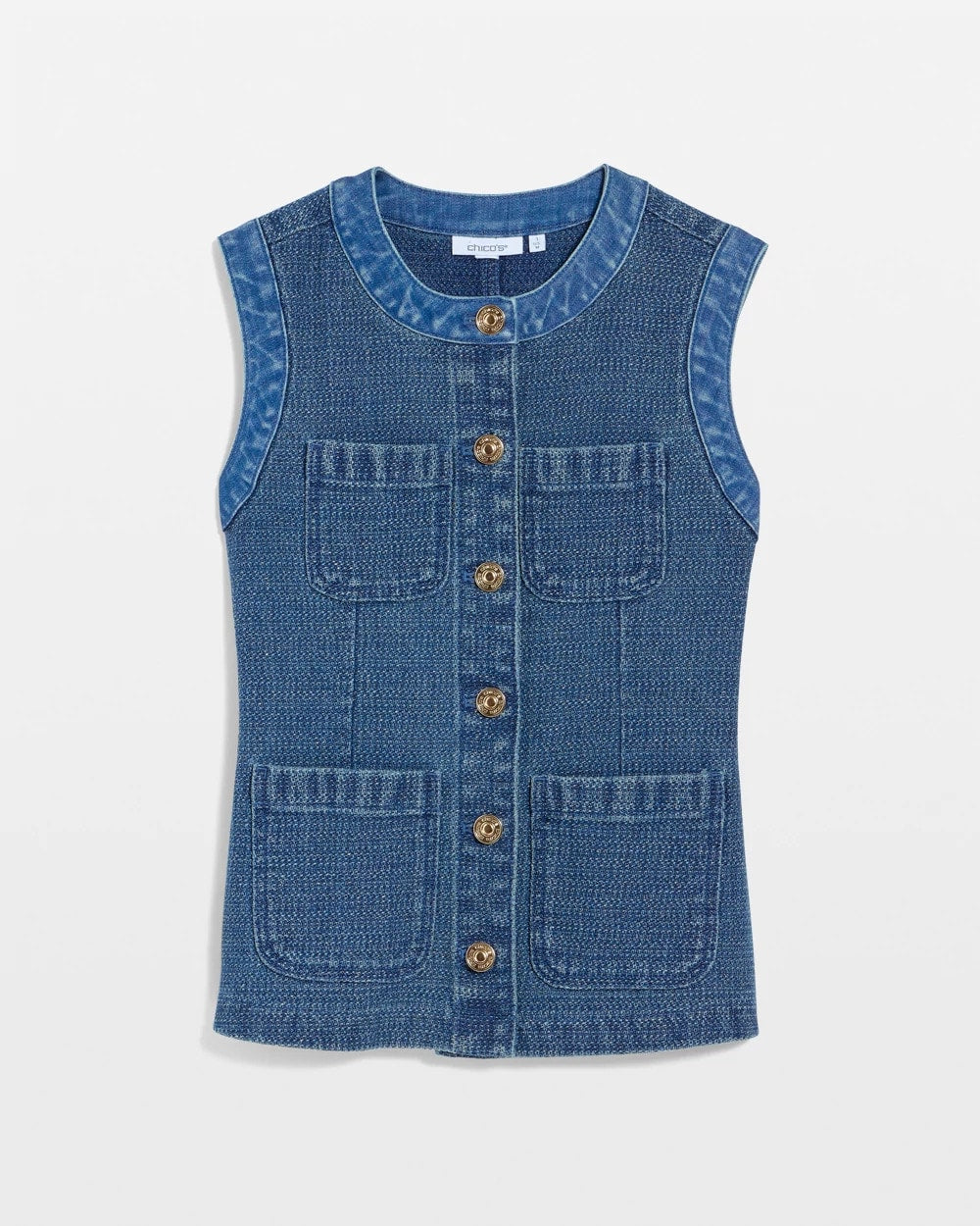 Chico's Best Price | Tweed Mixed Denim Vest