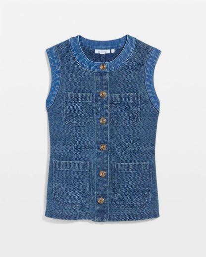 Chico's Best Price | Tweed Mixed Denim Vest