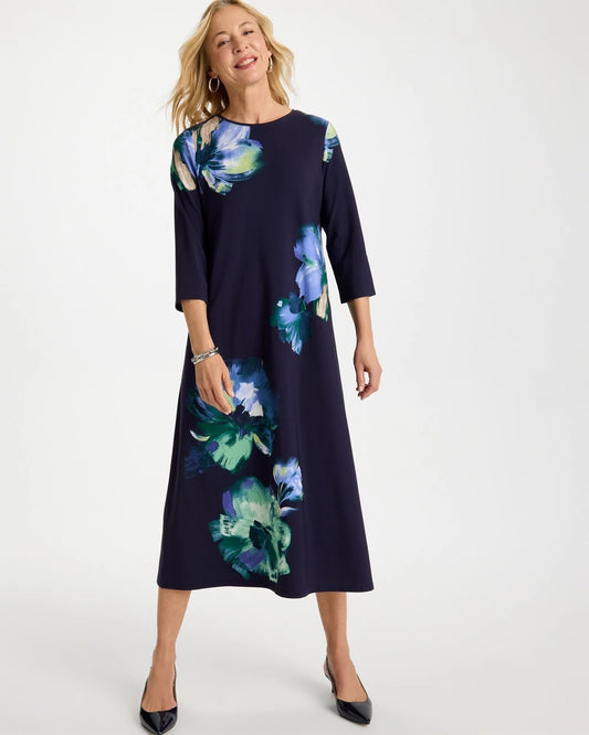Chico's Quality | Floral 3/4 Sleeve Maxi Dress