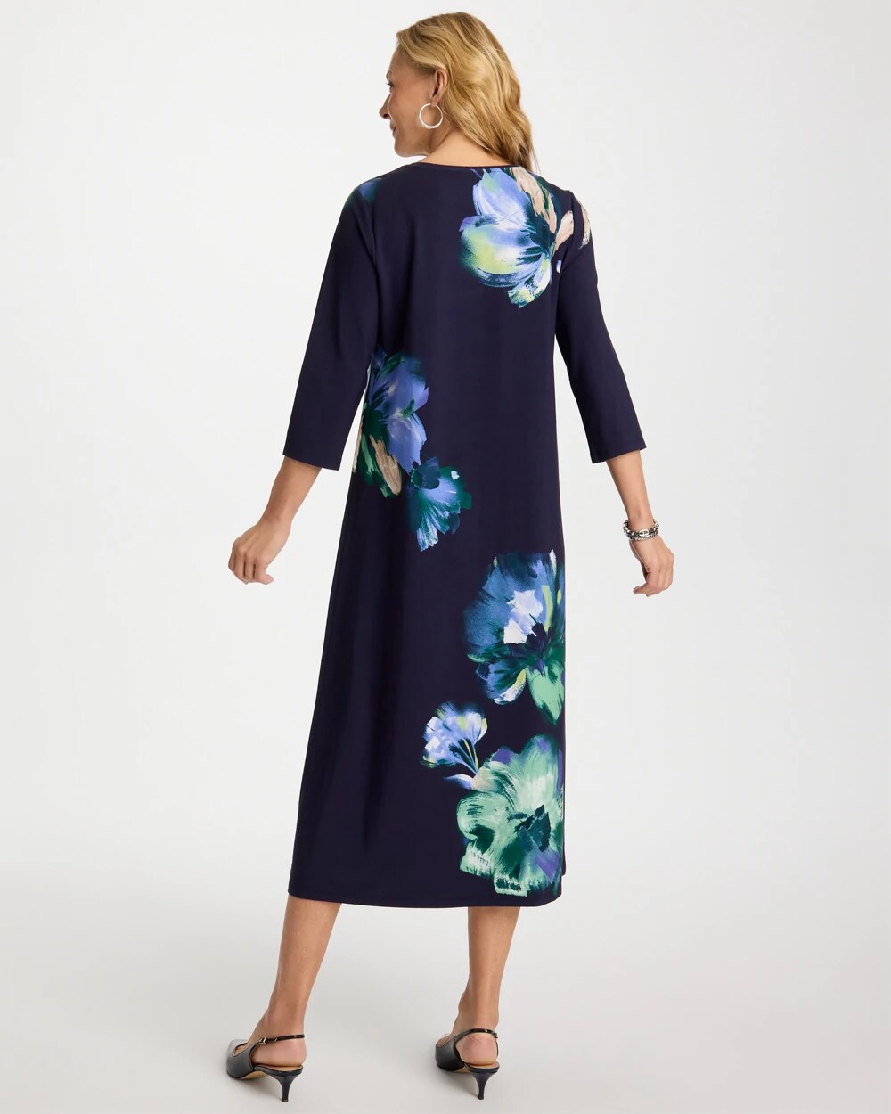Chico's Quality | Floral 3/4 Sleeve Maxi Dress