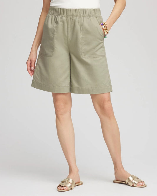Chico's Sale | Cotton-Linen Pull-On Utility Shorts