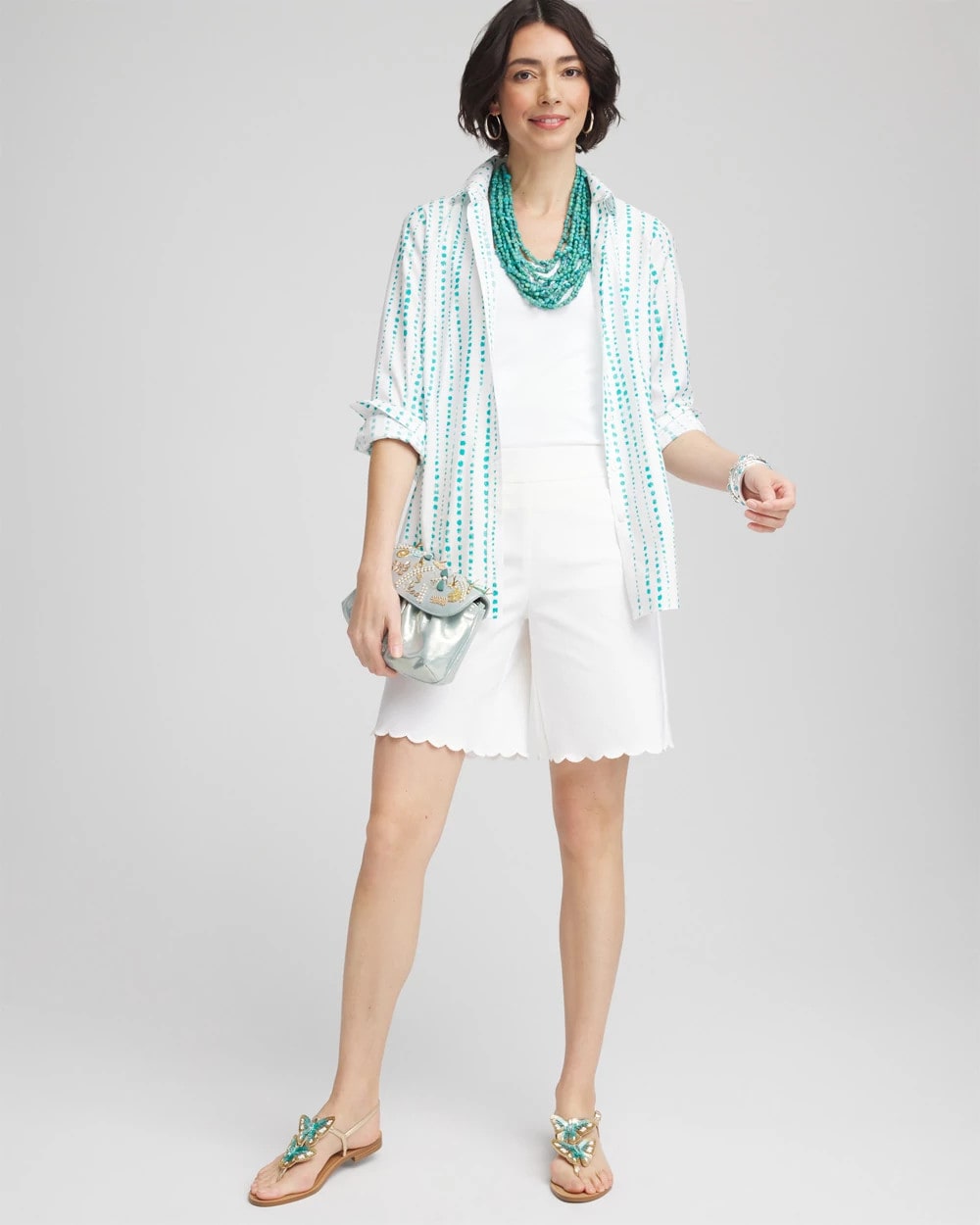 Chico's Smart Buy | Brigitte™ Pull-On Scallop-Hem Shorts