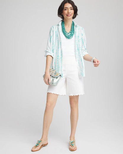 Chico's Smart Buy | Brigitte™ Pull-On Scallop-Hem Shorts