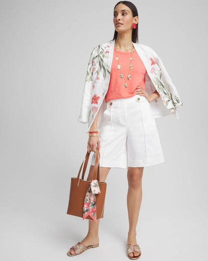 Chico's Classic | Sateen Tab-Front A-line Shorts