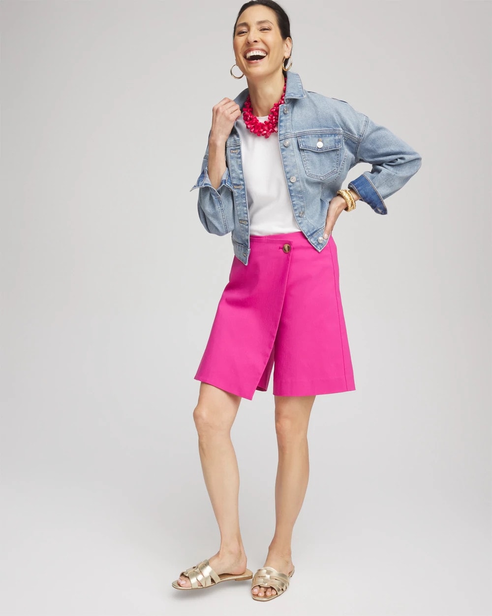 Chico's Hot Sale | Brigitte™ Pull-On Asymmetrical Wrap Skort