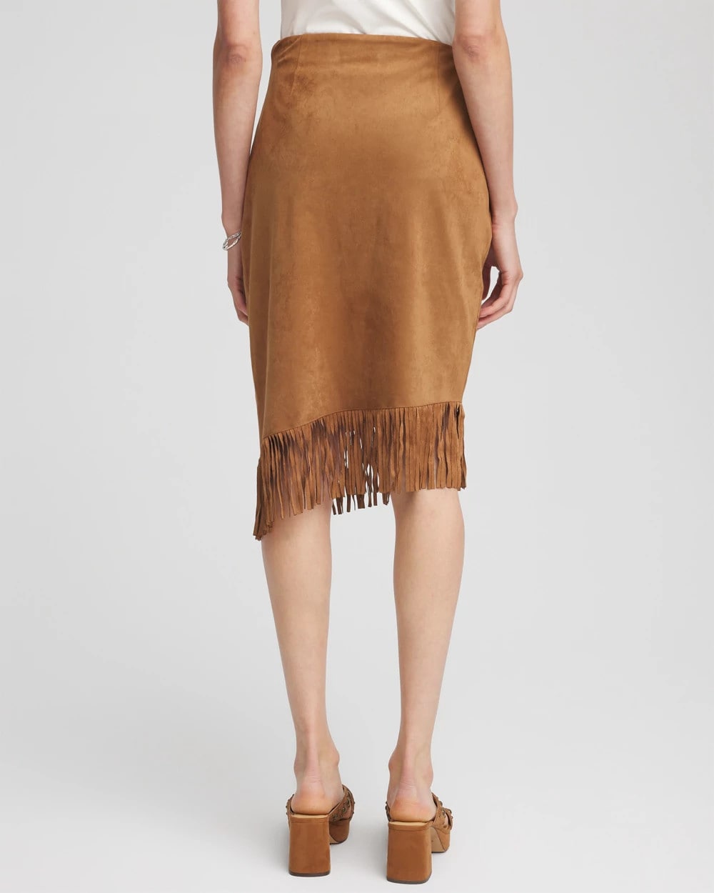 Chico's Recommended | Suede Fringed Asymmetrical Skirt