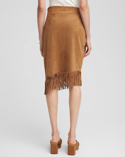 Chico's Recommended | Suede Fringed Asymmetrical Skirt